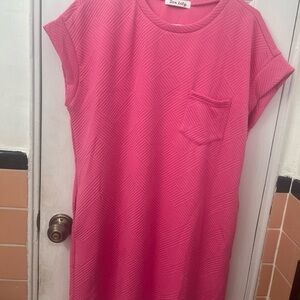 Zen Lily Dress Pink Ladies Polyester Elastine Pullover Dress XL